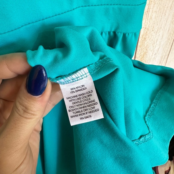 Cynthia Rowley Teal Blue Casual Midi Dress Size XS - Picture 3 of 6